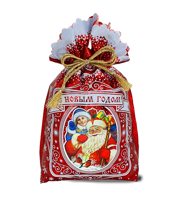 сладкий новогодний подарок Мешочек Скоро будем! Красный 1000 грамм