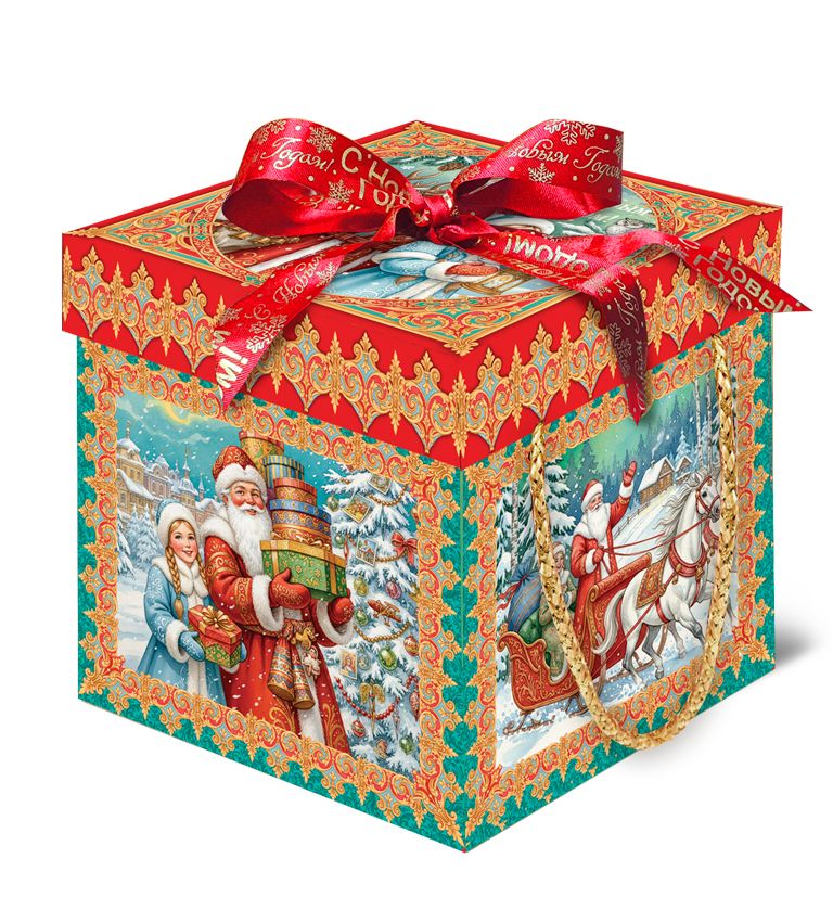 сладкий новогодний подарок Подарки от Деда Мороза (тиснение, микроглиттерный кракелюр)